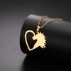 My Shape Running Horse Pendant Necklaces Women Men Stainless Steel Couple Love Heart Horse Animal Neck Chain Horse Lover Jewelry