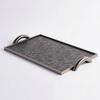 Leather Tray with Handles Low-Profile Rectangular Tray with Metal Handles Modern Luxury for Interior Designers, Coffee Table
