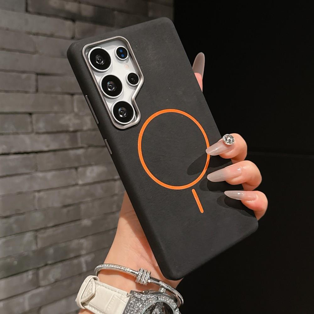 Für Samsung Galaxy S25 S24Ultra Hülle PU-Leder Magnetisch Kabelloses Laden Schützen Rückseite Abdeckung Hülle Für Smasung S25 S24Plus Schale