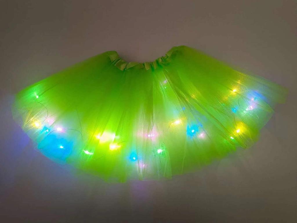 European & American Adult LED Luminous Tutu Skirt - Light-Up Mesh Half-Body Design