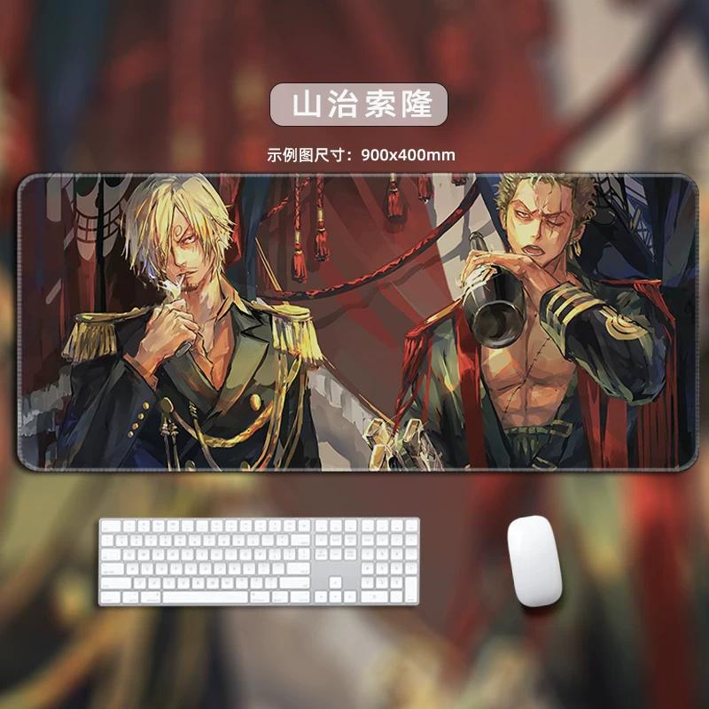 One Piece Leather Mouse Pad Oversized Small Office Gaming Keyboard Pad Desk Pad Bristle Bracelet Monkey D. Luffy Roronoa Zoro Decorative Desk Mat
