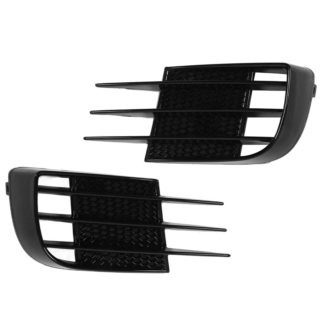 1 Pair Gloss Black Front Bumper Fog Light Grille Cover Fog Lamp Bezel Trim Replacement for 6 MK6 GTD 2008‑2013