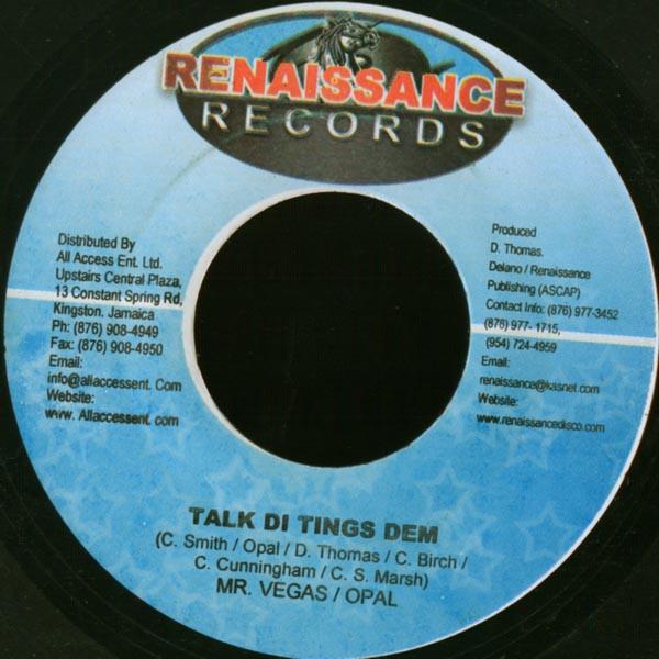 

7inch Record NORRISMAN MR. VEGAS OPAL No Business Talk Di Tings Dem NONE Renaissance Rec 2005 Jamaica Reggae Ska Dub Used