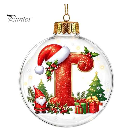 Winter Holiday Party Supplies 26?Letter Acrylic Christmas Ball Ornament, 3D Crystal Style Alphabet Decorative Ornaments for Fireplace Hanging