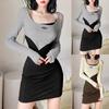 Spicy Girl Sexy Desire Slim Fit Hochelastisches Kleid Unregelmäßig Gefälschte Zweiteilige Einzelkleidung Unterteil Kurzer Wickelhüftrock