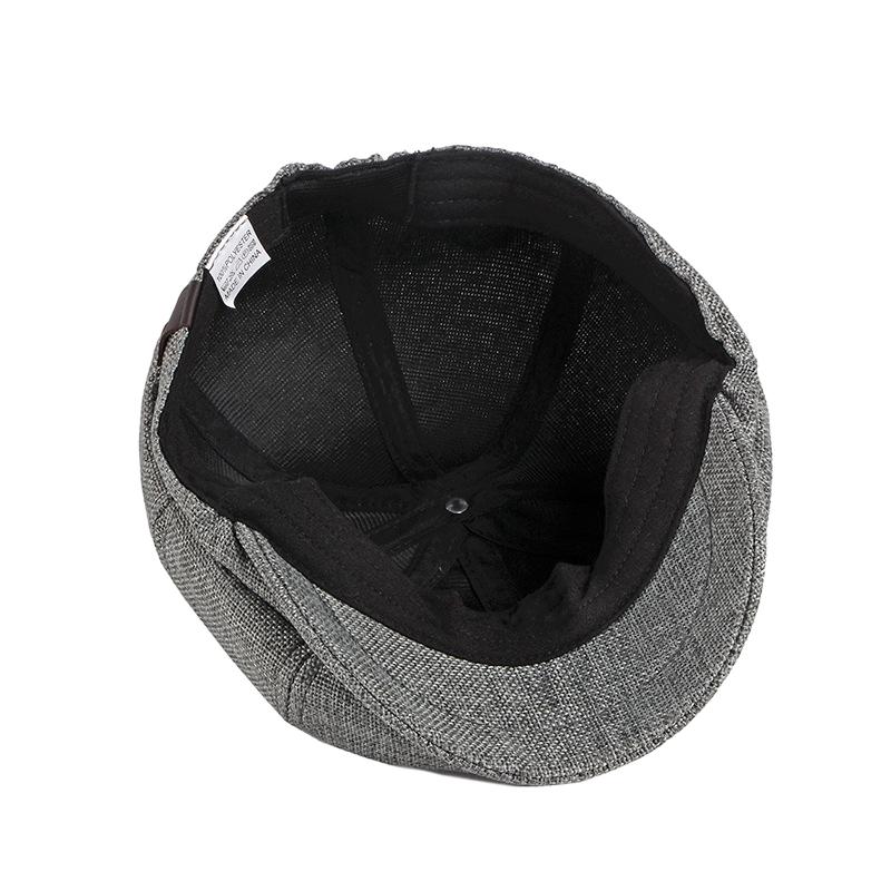 Adjustable Weave Linen-Like Cotton Newsboy Hat Male Cabbie Hunting Cap Irish Flat Cap for Men