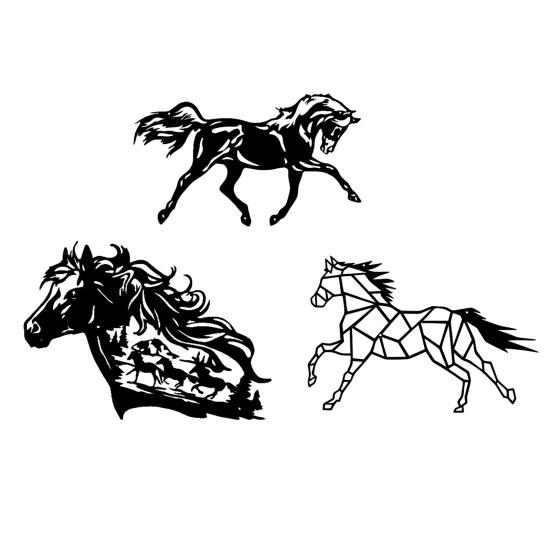 Black Metal Horse Wall Art Rustic Western Equestrian Wall Decor for Home Office Living Room Bedroom Kitchen Outdoor Indoor Decor