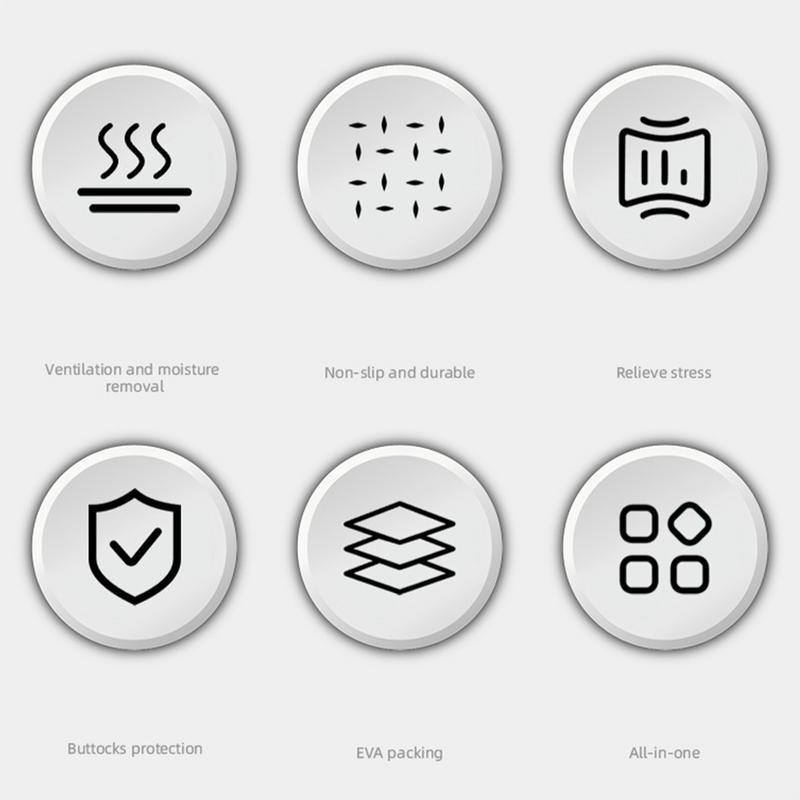 Motorcycle Passenger Seat Pad Foam Motorcycle Seat Cover Breathable Shock-Absorbing Cushion Non-Slip Thick Ergonomic Support For