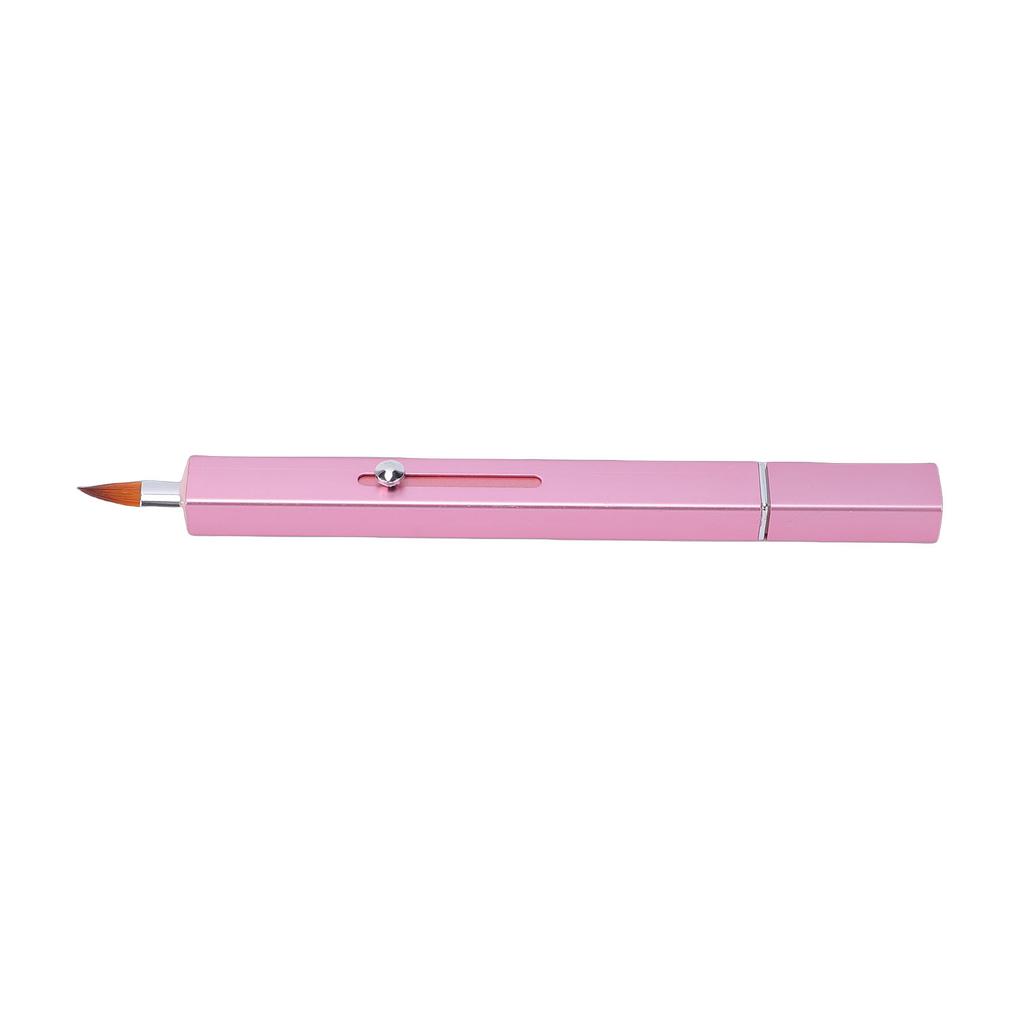 Retractable Lipstick Brush Dual Head Makeup Brush with Cover for Lip Liner Concealer Pink
