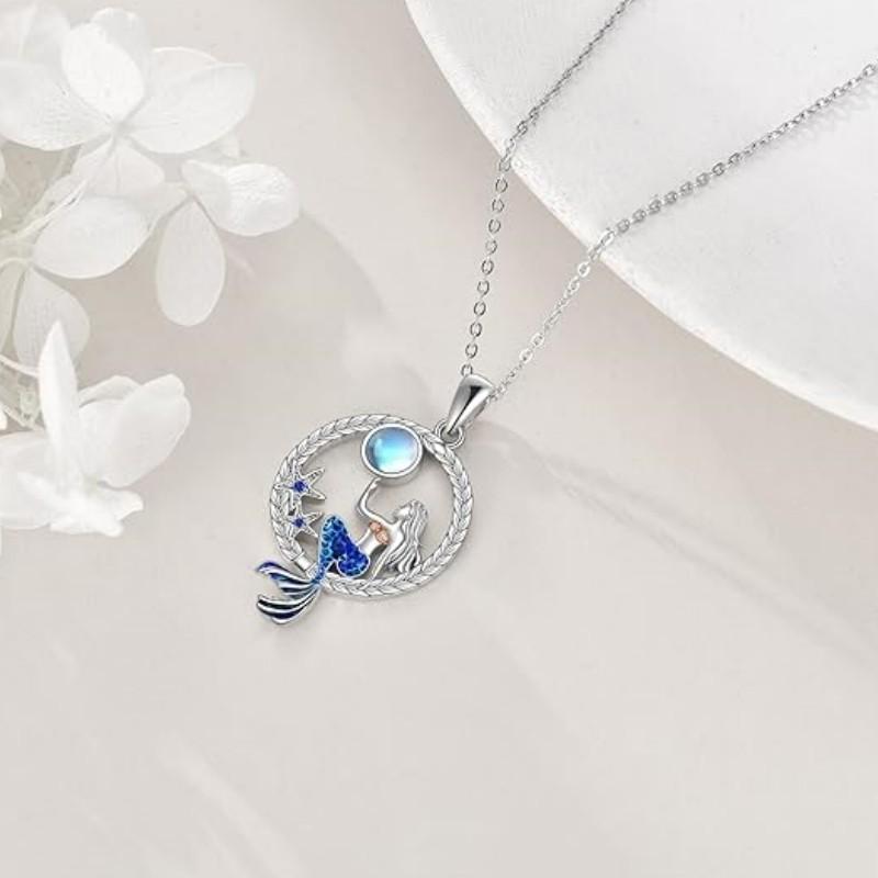 New Fashion Personality Mermaid Necklace Women's Versatile Small Circle Hollow Starfish Pendant