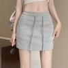 Sweet & Spicy Gray Drawstring Sports Skirt - 2023 Summer High-Waist A-Line Mini Skirt