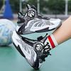 Boys' shoes summer mesh surface breathable luminous 2024 new children's sports shoes soft soled rotary button basketball shoes