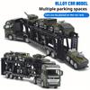6-in-1 Military Truck Vehicle Alloy Toy Set Alloy Transport Truck with 6 Alloy Vehicles Detachable Front Car Ornament Birthday Gift for Kids