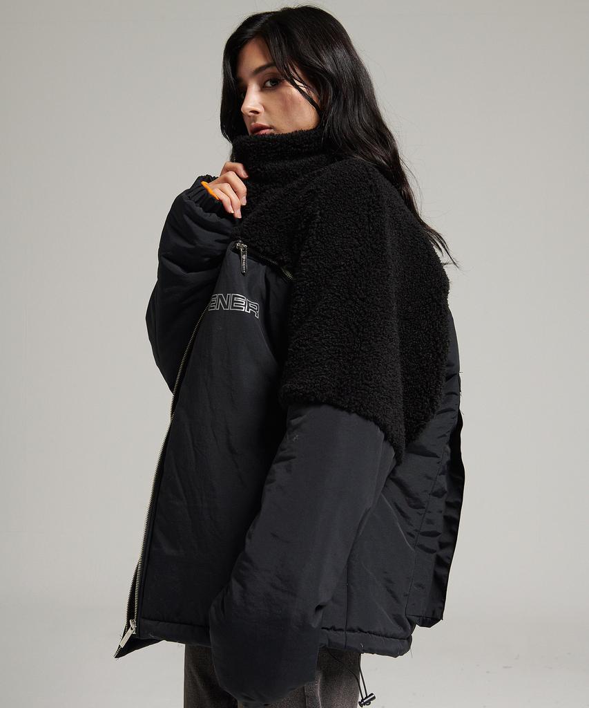 Tener Unisex Sherpa Cut Padded Jacket Black