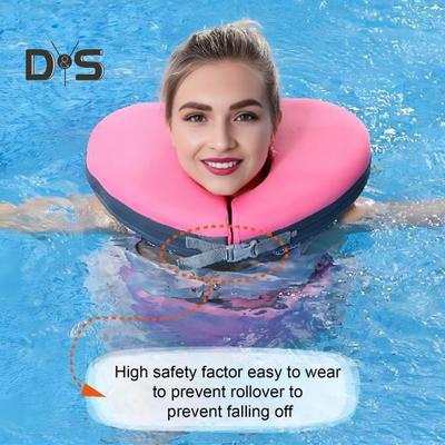 Coleira de natação flutuante para adultos com suporte para cabeça e pescoço, coleira flutuante em formato de amor para piscina, para adolescentes e adultos