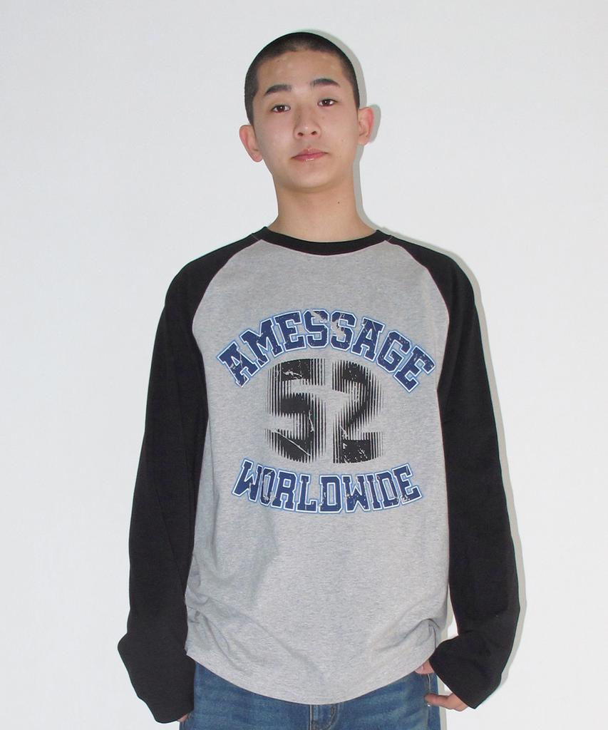 AMES-WORLDWIDE Vintage 52 Raglan Ls Tee Black
