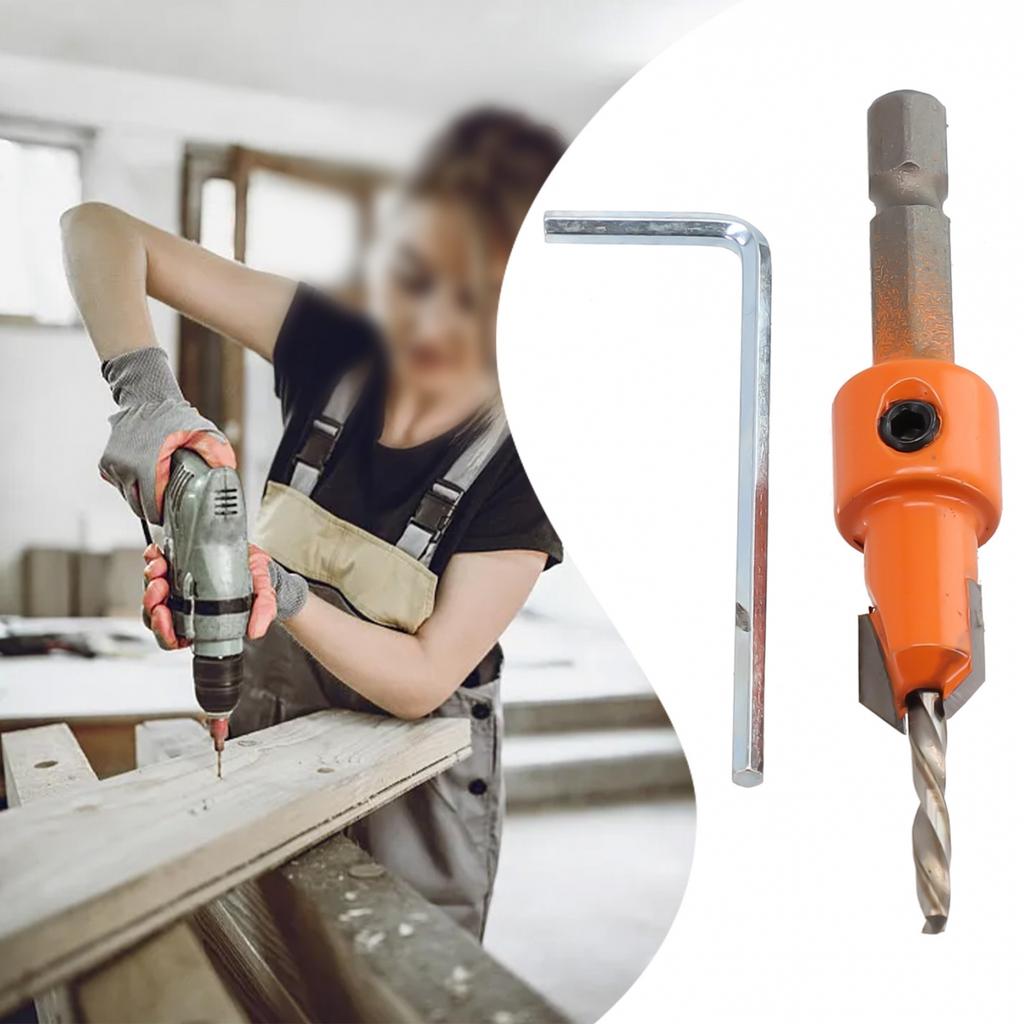 Hex Shank Countersink Drill Bit for Woodworking and Screw Installation