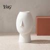 Geometric Texture Vase 3D Printed Minimalist Face Vase, Abstract Human Head Flower Shape Modern Art Decorative for Home Desktop Shelf Decor Ornament