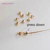Wholesale 18K Gold Plated Brass Clip Station Clasps,Ball Snap Clasps,Ball End Cap for Memory Wire,DIY Jewelry Making Accessories