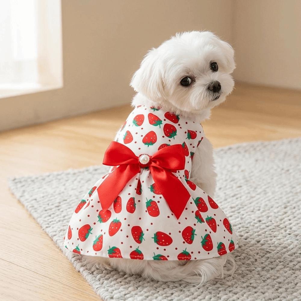 Thin Dog Dress Lightweight Princess Outfit Eye-catching Strawberry Costume  Party Dressing