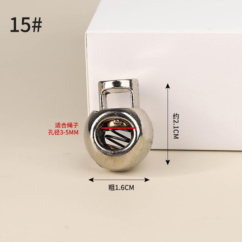 Metal Double-Hole Spring Buckle Pig Nose Buckle Trouser Foot Closure Elastic Buckle Down Jacket Sweater Rope Buckle