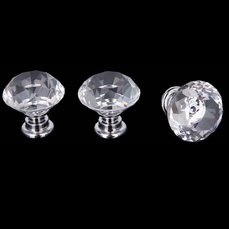 Versatile And Durable 10pcs Crystal Glass Cabinet Knobs For Cupboards And Drawers