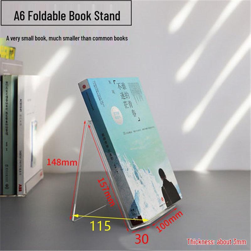 Acrylic Book Display Stand - Transparent Desktop Document Holder and Shelf
