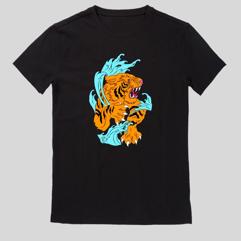 Tiger Head Color Splashes T-Shirt Fun Jokes Funny Cartoon Size XS To 5XLWill Open In a New Window or Tab
