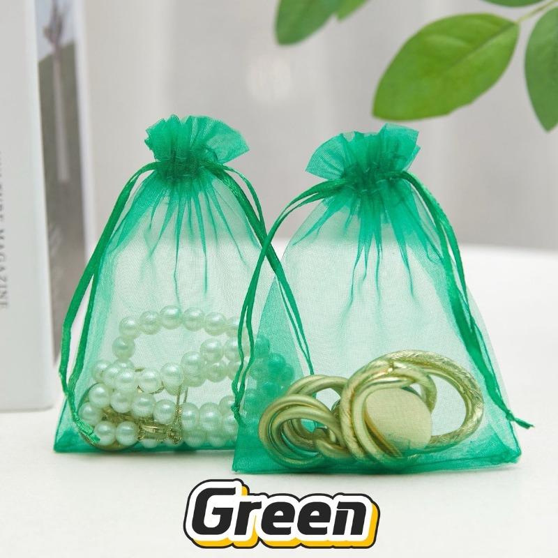 10-100PCS Gift Bags Party Supply Christmas Favor Jewelry Packing White Pouches Drawstring Pocket Organza Gauze Sachet Gift Bag
