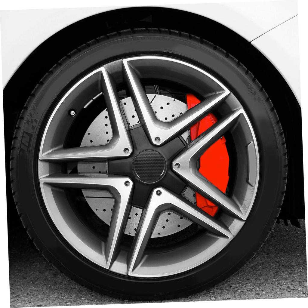 JUMPLAWN Carbon Fiber Pattern Wheel Center Cap Aluminum Shockproof Dirtproof Car Wheel Hub Cover Easy Installation and Wheel Keeping