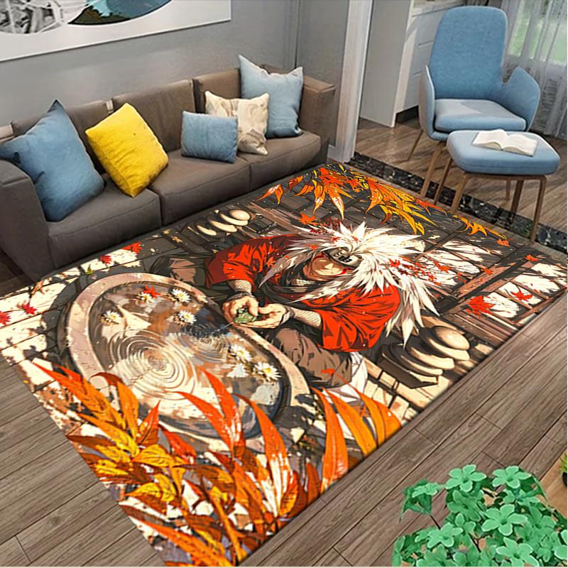 naruto Print Area Rug, Multi-functional Office Chair Sofa Carpet, Easy Clean Carpet for Home and Living Spaces