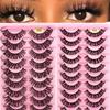 10 Pairs Eye Lashes Natural Long Wispy Volume False Eyelashes Russia Volume Faux Mink DD Curl