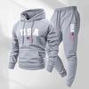 Unisex USA Flag Print Hoodie & Pants Set - Casual Autumn/Winter Sportswear