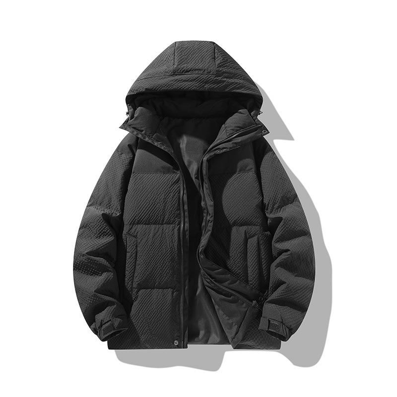 

2025 Winter New Trend Short Down Jacket Hooded Men s Casual Men s Winter Wear White Duck Down Men s Jacket M чорний