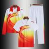 Chinese Sportswear Three-Piece Set: Long Sleeve Athlete Entrance & School Uniform for Spring/Autumn.