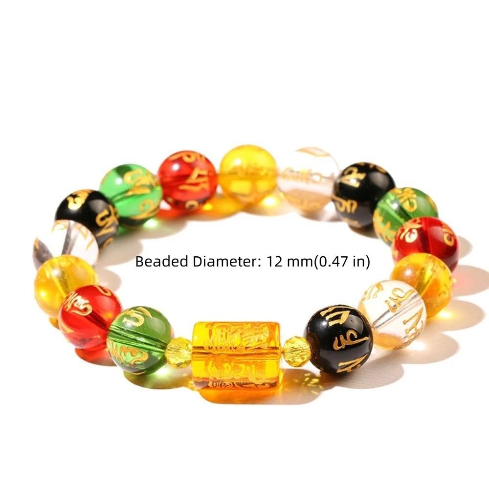 Buddhism Luck Wealth Bracelet Colorful God of Wealth Beaded Bracelet Feng Shui Bracelet  Women