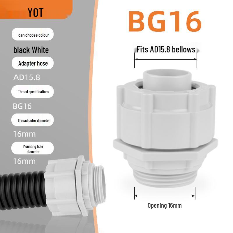 Raccordo dritto filettato a innesto rapido BG in Nylon PA66 per tubo corrugato