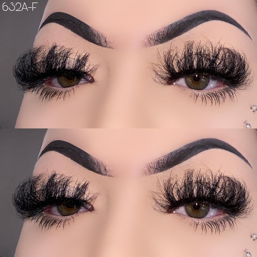 Russian 25MM Fluffy Lashes D Curl Mink Lashes Long Thick Natural False Eyelashes Wholesale Lashes Vendors Makeup Mink Eyelashes