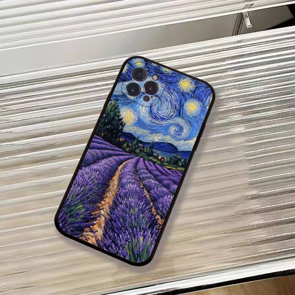 Van Gogh A-Art Aesthetic Phone Case For iPhone 17, 16,15,14,13,12,11 Plus,Pro Max, Others Soft Black Cover