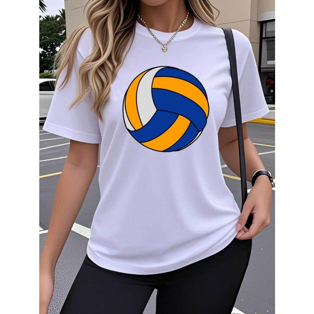 Summer Fashionable Comfortable Breathable Sweat Absorbing Women's T-shirt Colorful Pattern Solid Color Cotton T-shirt