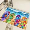 1pc Scorching Summer Beach Slippers, Soft And Thick Bathroom Mat, Kitchen Mat, Living Room Carpet, Bedroom Carpet, Indoor Doormat, Machine Washable