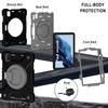 Hybrid Stand Case Universal for IPad Mini 7 2024 A17 Pro Mini 6 2021 8.3 Inch Cover with 360 Rotating Handle Grip Shoulder Strap