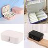 Elegant Leather Jewelry Box With Detachable Double Layers For Travel And Gift Use