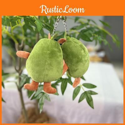 Delightful Avocado Plush Figure Keychain With Colorful Chains Perfect For Collectors
