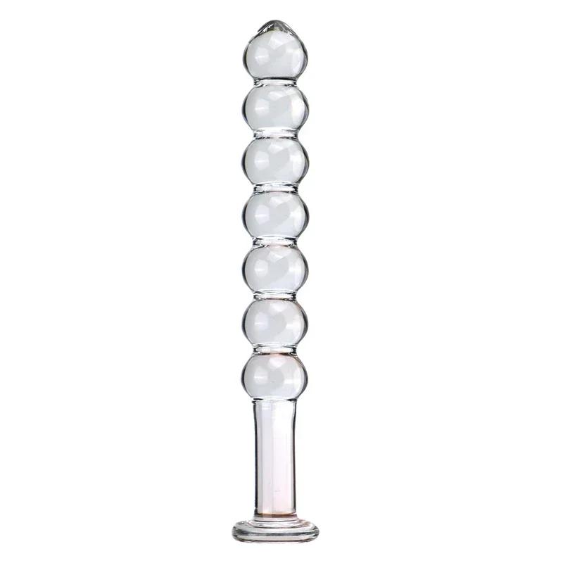 Glass Anal Plug Six-piece Set Pulling Beads Dual Use Small Dildos Butt Plugs Masturbation Posterior Dilation Adult Sex Toys