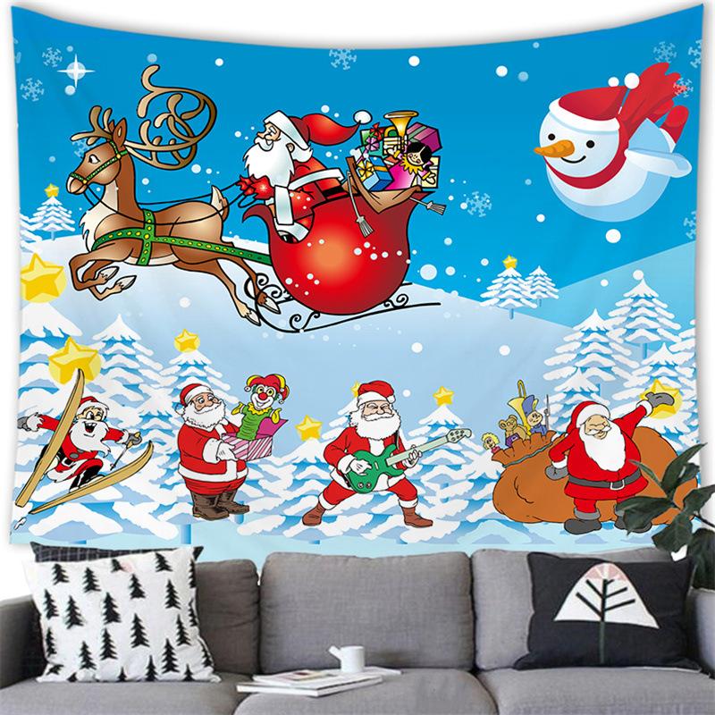 Merry Christmas Cartoon Snowman Cross-border Supply Tapestry Wall Hanging Blanket