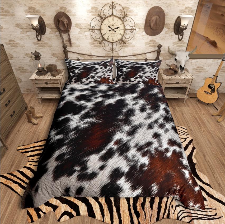 Homewish Animal Print Duvet Cover Set,Woodland Wildlife for Teens Bedding Set,Flower Love Heart Decor