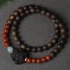 Phu Son Red Soil Agarwood Bracelet: Vietnamese Ethnic Style Rosary Hand String 0.8"