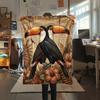 1PC Retro Floral Animal Print Flannel Blanket, High Quality All Seasons, Home Decor, Warmth and Comfort, Perfect for Christmas Gifts