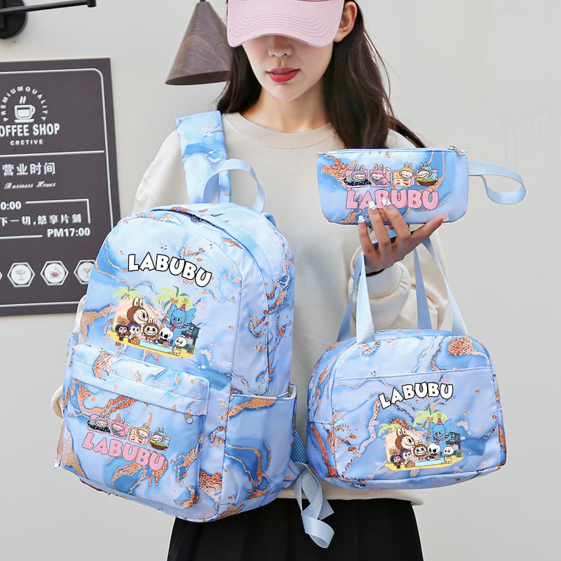 3 Buc/set Rucsac Drăguț Imprimat Geantă de Prânz Etui pentru Creioane Adolescent Băiat Fată Rucsac Student Zimomo Ghiozdan Femei Geantă de Călătorie Cadou